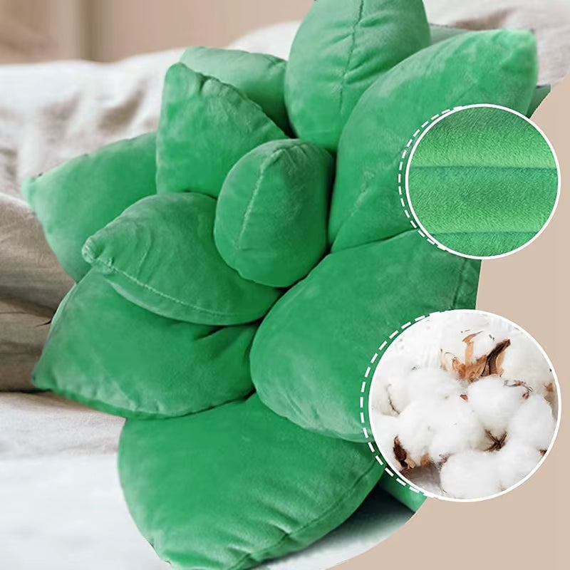 3D Succulent Throw Pillow – Cactus‑Shaped Plush Cushion for Cozy Home Décor