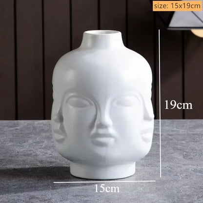 Ceramic Face Art Vase & Planter – Handmade Sculpture Pot for Flowers, Storage & Home Décor