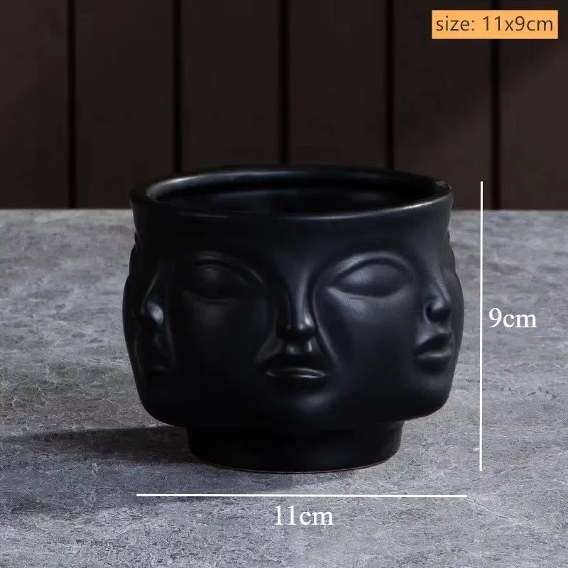 Ceramic Face Art Vase & Planter – Handmade Sculpture Pot for Flowers, Storage & Home Décor