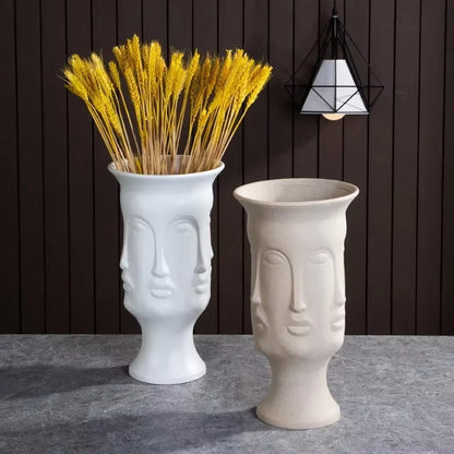 Ceramic Face Art Vase & Planter – Handmade Sculpture Pot for Flowers, Storage & Home Décor