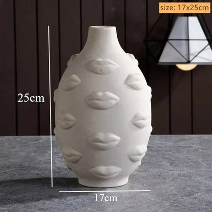 Ceramic Face Art Vase & Planter – Handmade Sculpture Pot for Flowers, Storage & Home Décor
