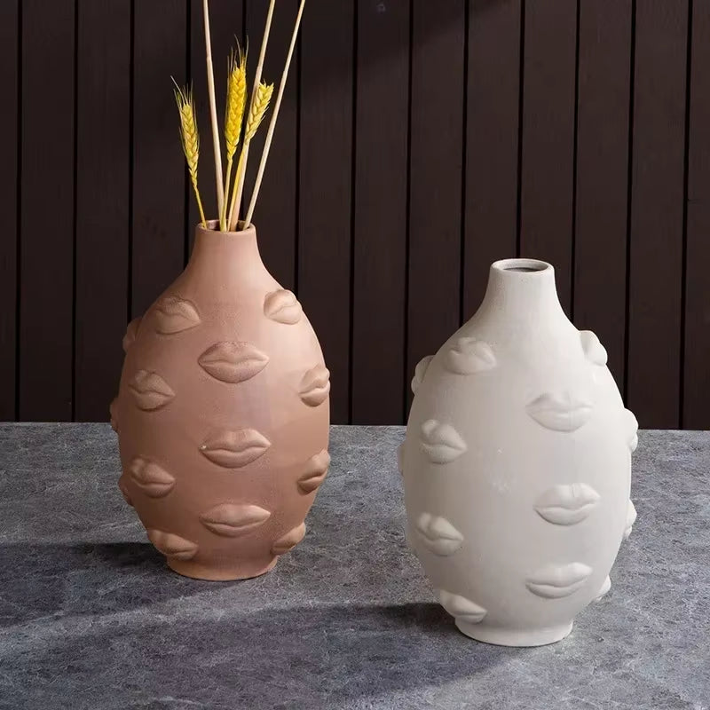 Ceramic Face Art Vase & Planter – Handmade Sculpture Pot for Flowers, Storage & Home Décor