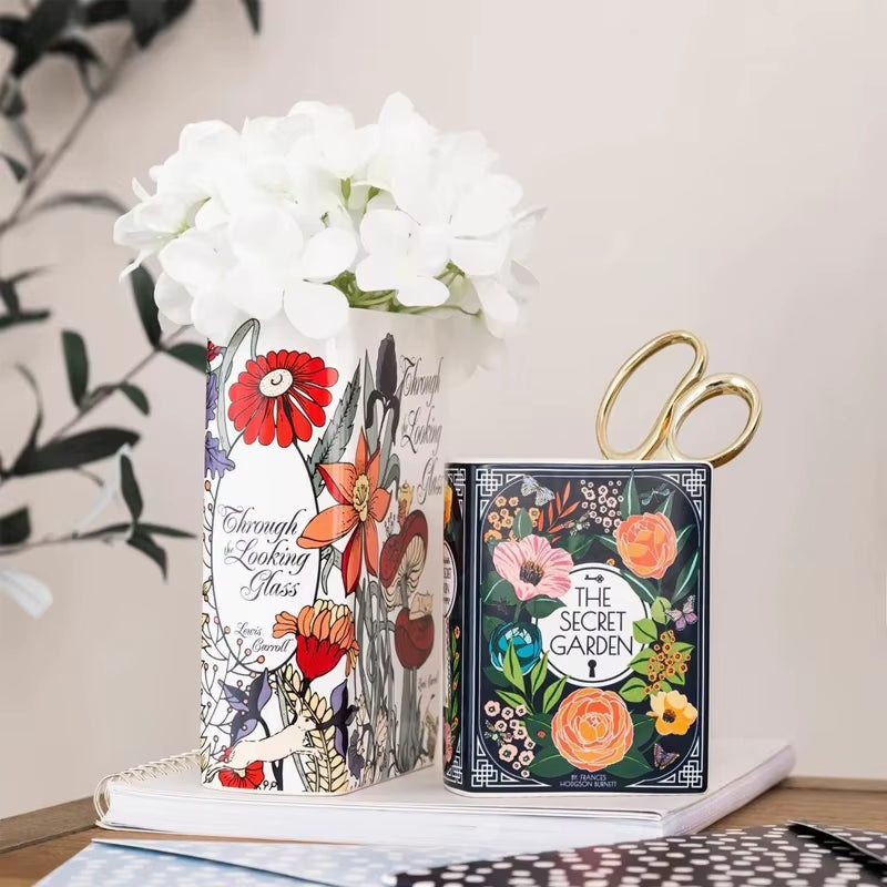 Ceramic Book Vase – A Little Library for Flowers