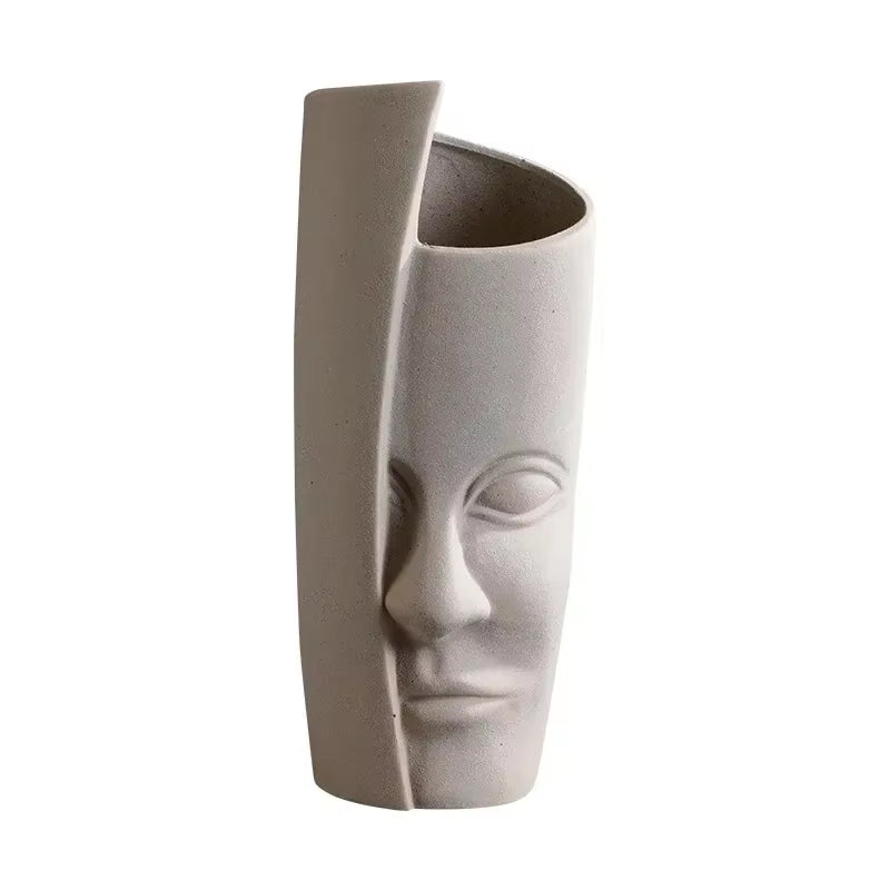Ceramic Face Art Vase & Planter – Handmade Sculpture Pot for Flowers, Storage & Home Décor