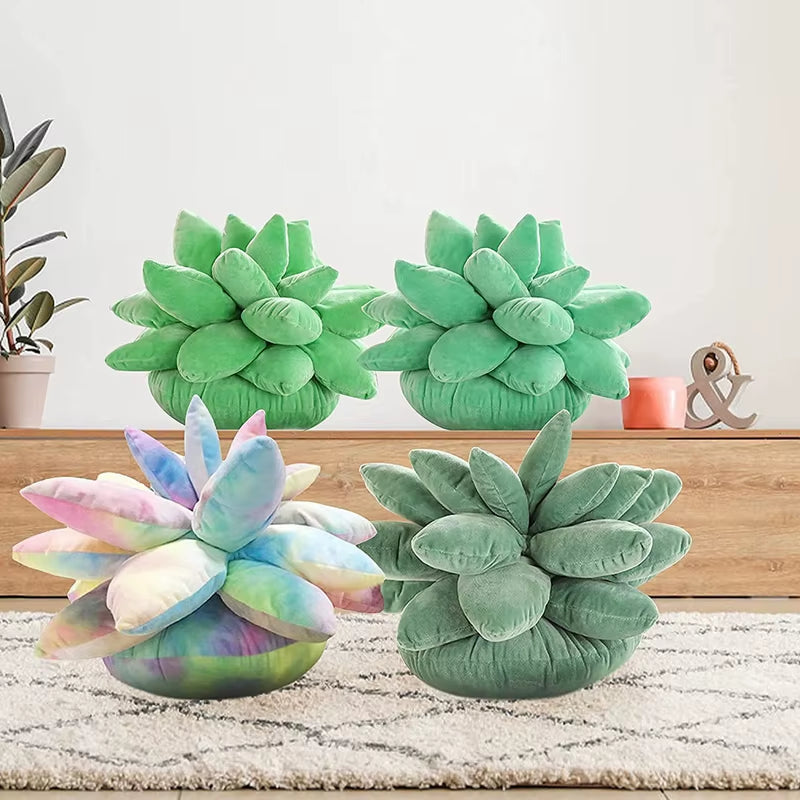 3D Succulent Throw Pillow – Cactus‑Shaped Plush Cushion for Cozy Home Décor