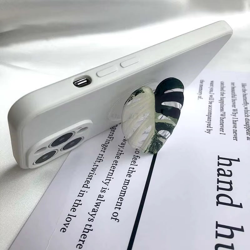 Plant Socket Folding Phone Grip Tok Leaf Acrylic Phone Holder for Iphone  Smartphone Griptok Bracket Finger Stand